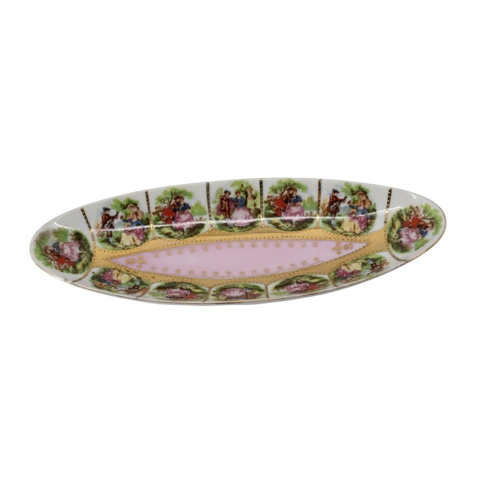 Royal Vienna Courting Couple Dish Pink 93809